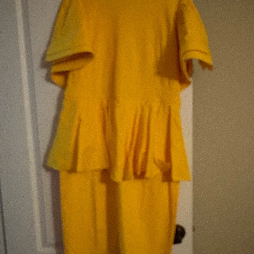 Yellow Ruffled Woman’s Dress